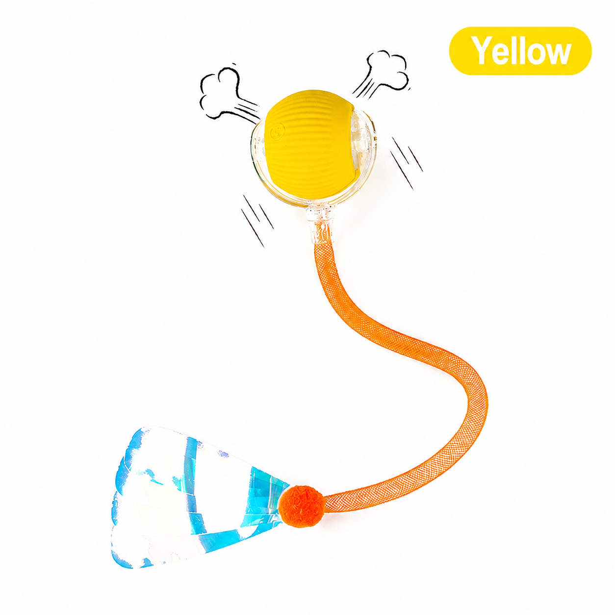 ✨ Interactive LED Cat Teaser Ball Toy – Flashing Light & Iridescent Tail for Endless Play 🐾