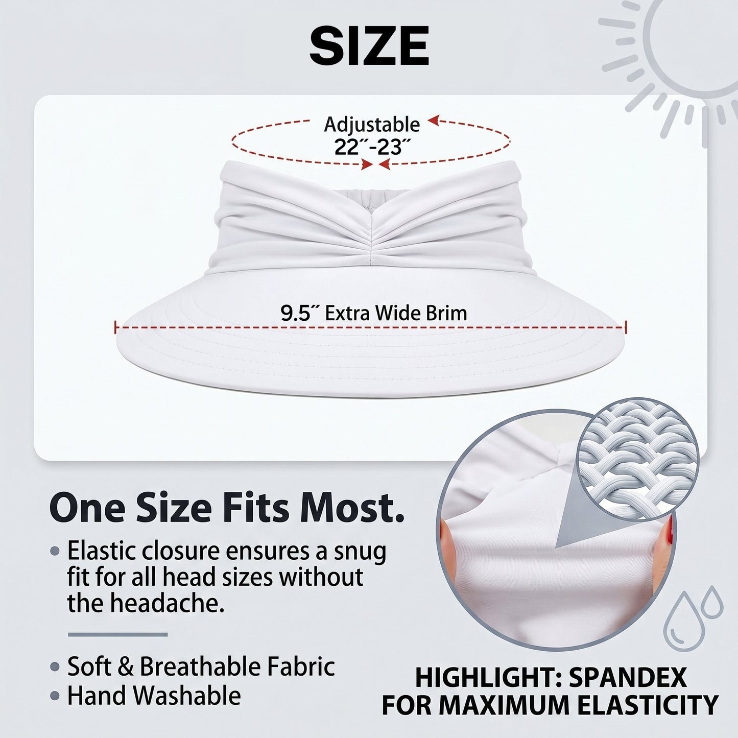 👒 UPF 50+ Sun Visor Ponytail Hat | Wide Brim, Breathable, Foldable