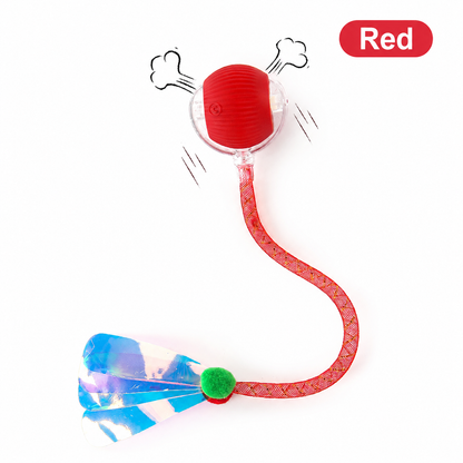✨ Interactive LED Cat Teaser Ball Toy – Flashing Light & Iridescent Tail for Endless Play 🐾