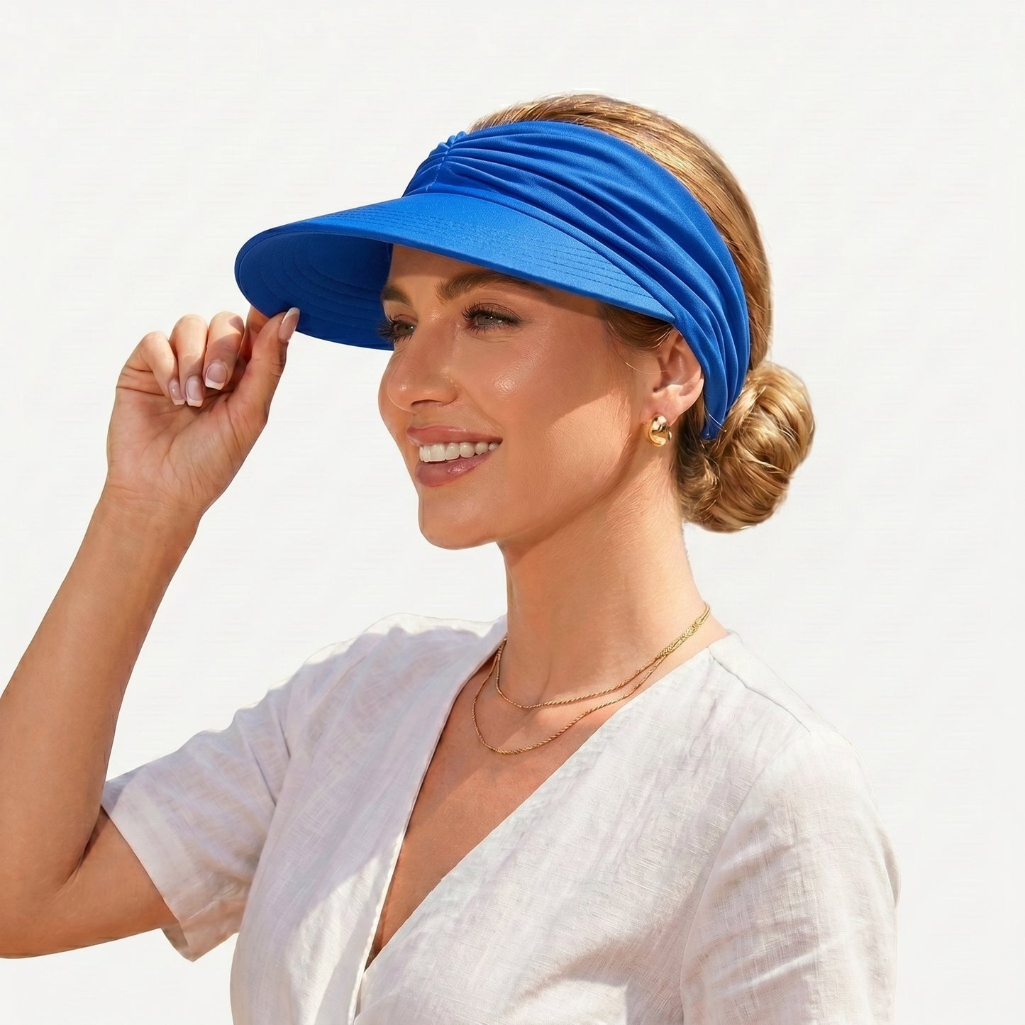 👒 UPF 50+ Sun Visor Ponytail Hat | Wide Brim, Breathable, Foldable