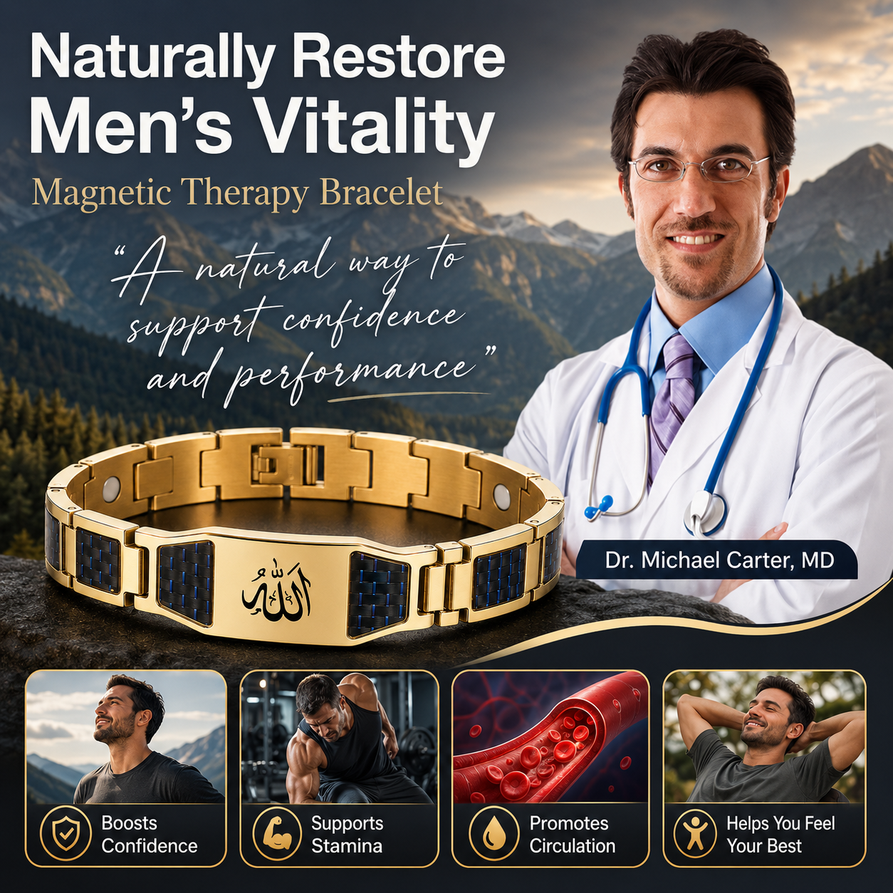 ✨🔥Men’s Strength & Vitality Bracelet💯🪐Upgrade Your Energy, Style, and Confidence-ABB8